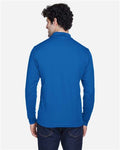 Core 365 88192 Pinnacle Performance Long Sleeve Piqué Polo - True Royal - model back