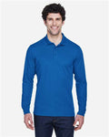 Core 365 88192 Pinnacle Performance Long Sleeve Piqué Polo - True Royal - model front