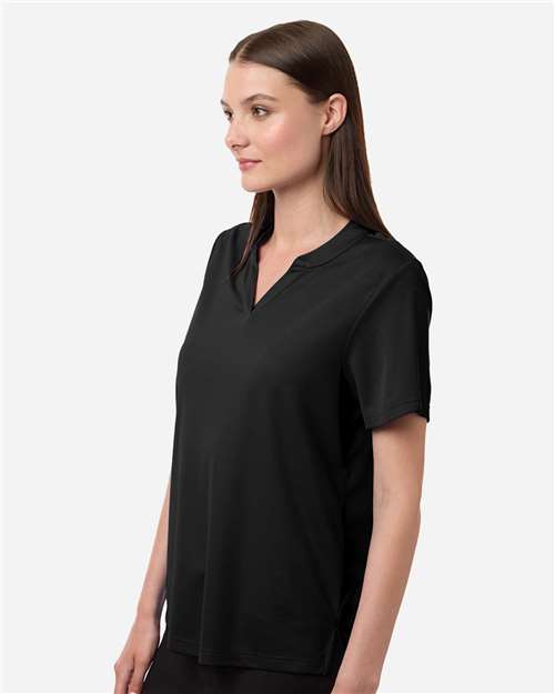 Core 365 CE108W Women's Nova Performance Pique Polo - Black - model side