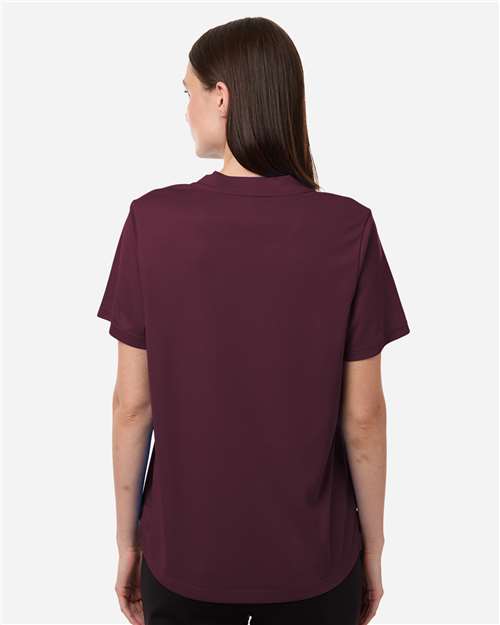 Core 365 CE108W Women's Nova Performance Pique Polo - Burgundy - model back