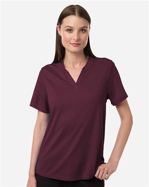 Core 365 CE108W Women's Nova Performance Pique Polo - Burgundy - model front
