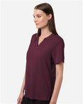 Core 365 CE108W Women's Nova Performance Pique Polo - Burgundy - model side