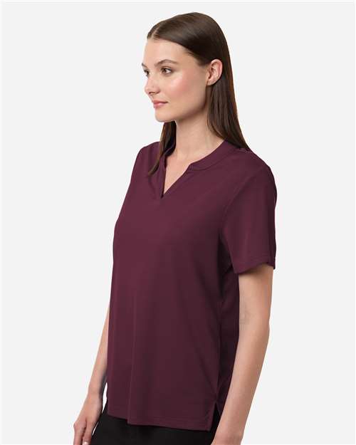 Core 365 CE108W Women's Nova Performance Pique Polo - Burgundy - model side