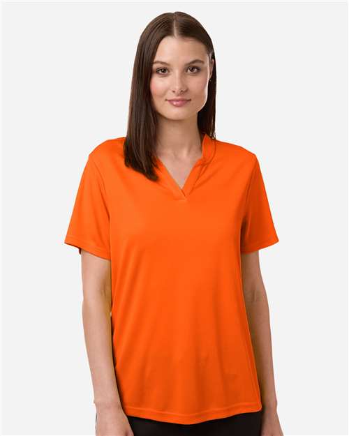 Core 365 CE108W Women's Nova Performance Pique Polo - Campus Orange - model front