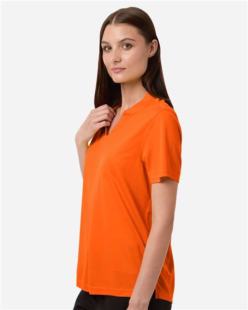 Core 365 CE108W Women's Nova Performance Pique Polo - Campus Orange - model side