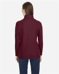 Core 365 CE405W Women's Fusion ChromaSoft Pique Quarter-Zip Pullover - Burgundy - model back