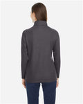 Core 365 CE405W Women's Fusion ChromaSoft Pique Quarter-Zip Pullover - Carbon - model back