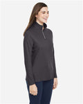Core 365 CE405W Women's Fusion ChromaSoft Pique Quarter-Zip Pullover - Carbon - model side