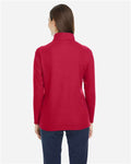 Core 365 CE405W Women's Fusion ChromaSoft Pique Quarter-Zip Pullover - Classic Red - model back