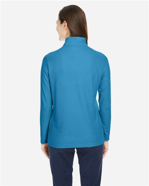 Core 365 CE405W Women's Fusion ChromaSoft Pique Quarter-Zip Pullover - Electric Blue - model back