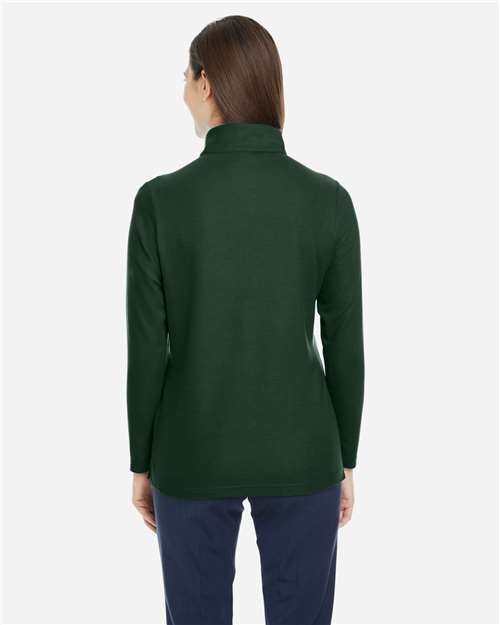 Core 365 CE405W Women's Fusion ChromaSoft Pique Quarter-Zip Pullover - Forest - model back