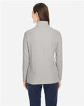 Core 365 CE405W Women's Fusion ChromaSoft Pique Quarter-Zip Pullover - Platinum - model back