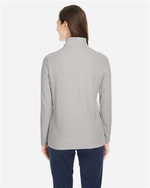 Core 365 CE405W Women's Fusion ChromaSoft Pique Quarter-Zip Pullover - Platinum - model back