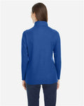 Core 365 CE405W Women's Fusion ChromaSoft Pique Quarter-Zip Pullover - True Royal - model back
