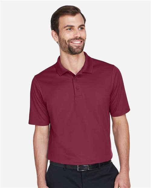 Devon & Jones DG20 Men's CrownLux Performance Plaited Polo - Burgundy - model front
