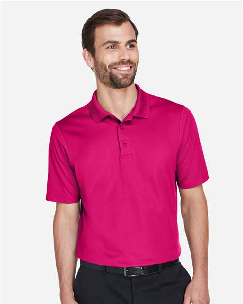 Devon & Jones DG20 Men's CrownLux Performance Plaited Polo - Crown Raspberry - model front