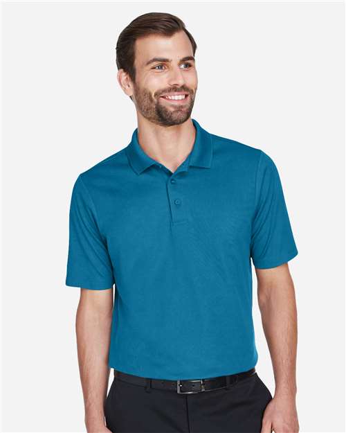 Devon & Jones DG20 Men's CrownLux Performance Plaited Polo - Dark Teal - model front