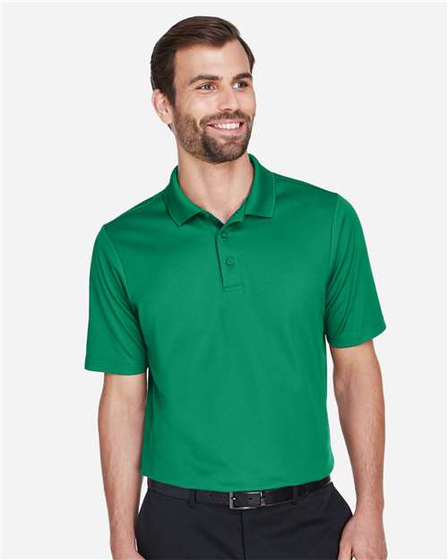 Devon & Jones DG20 Men's CrownLux Performance Plaited Polo - Kelly Green - model front