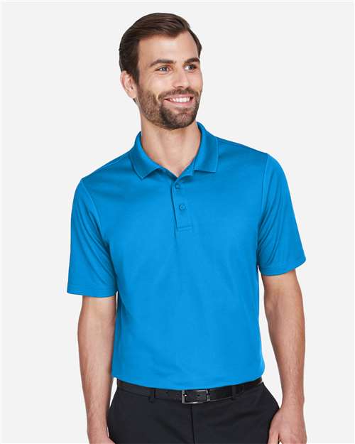 Devon & Jones DG20 Men's CrownLux Performance Plaited Polo - Ocean Blue - model front