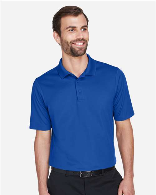 Devon & Jones DG20 Men's CrownLux Performance Plaited Polo - True Royal - model front