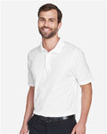 Devon & Jones DG20 Men's CrownLux Performance Plaited Polo - White - model side