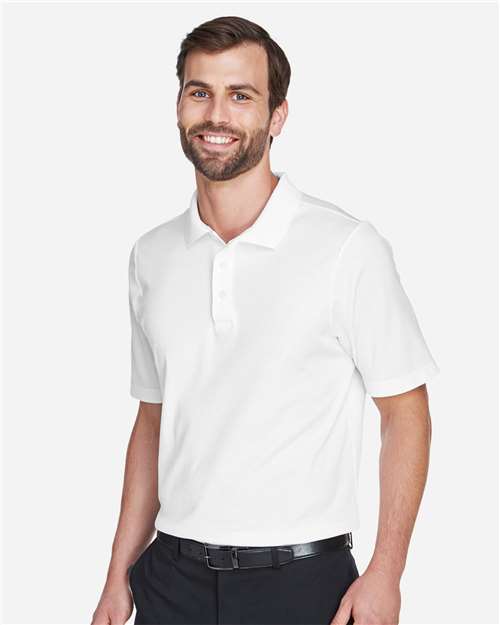 Devon & Jones DG20 Men's CrownLux Performance Plaited Polo - White - model side