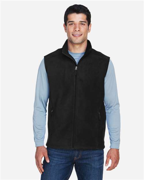 Core 365 88191 Men's Journey Fleece Vest - Black - model front