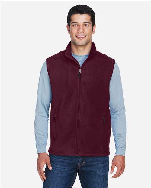 Core 365 88191 Men's Journey Fleece Vest - Burgundy - model front