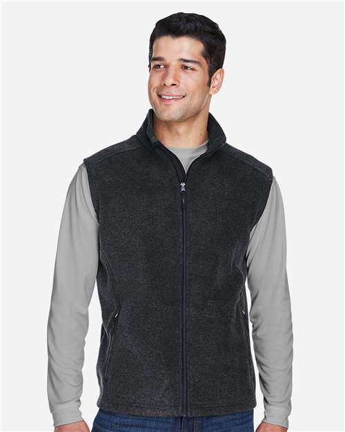 Core 365 88191 Men's Journey Fleece Vest - Heather Charcoal - model front