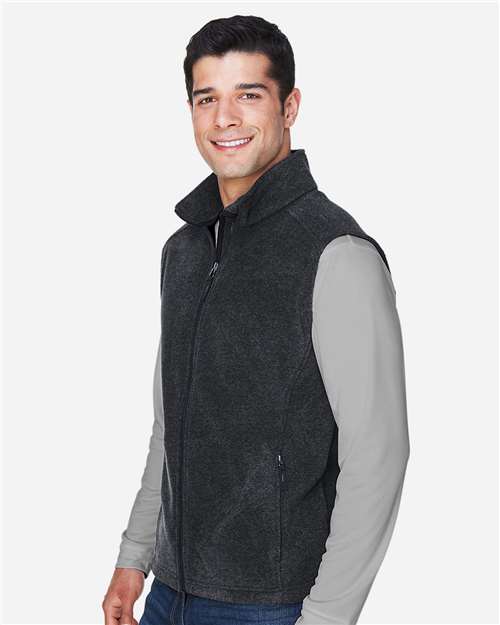 Core 365 88191 Men's Journey Fleece Vest - Heather Charcoal - model side