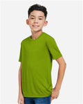 Core 365 CE10Y Youth Capital Performance T-Shirt - Acid Green - model side