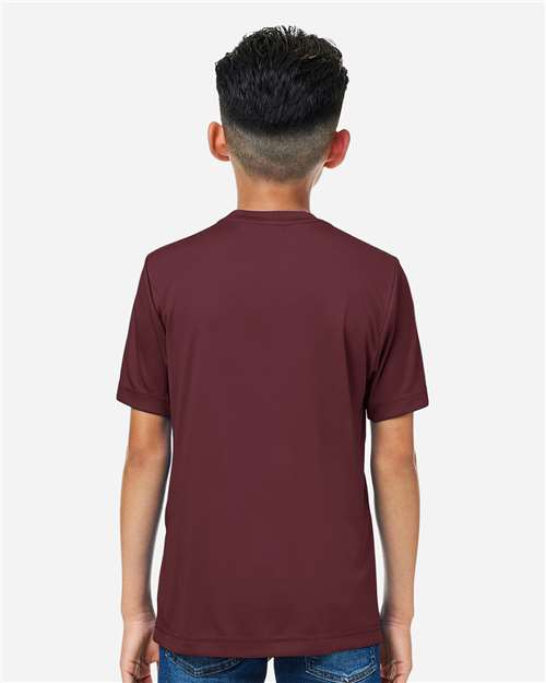 Core 365 CE10Y Youth Capital Performance T-Shirt - Burgundy - model back