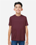 Core 365 CE10Y Youth Capital Performance T-Shirt - Burgundy - model front