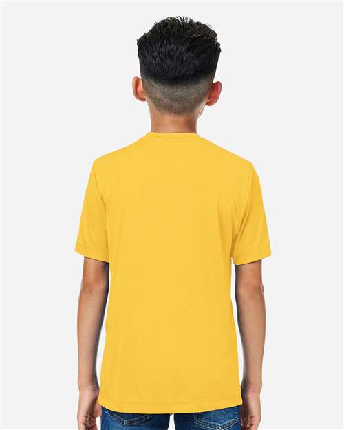 Core 365 CE10Y Youth Capital Performance T-Shirt - Campus Gold - model back