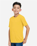 Core 365 CE10Y Youth Capital Performance T-Shirt - Campus Gold - model side