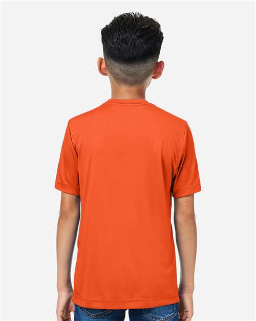 Core 365 CE10Y Youth Capital Performance T-Shirt - Campus Orange - model back
