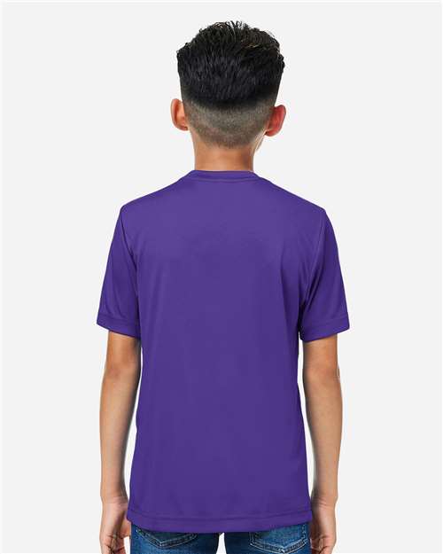 Core 365 CE10Y Youth Capital Performance T-Shirt - Campus Purple - model back