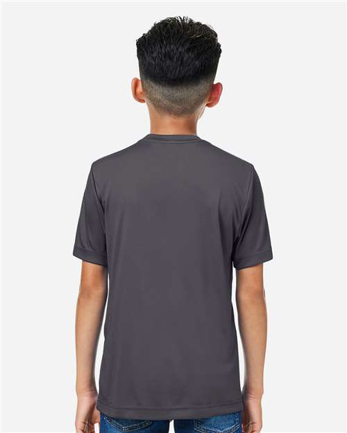 Core 365 CE10Y Youth Capital Performance T-Shirt - Carbon - model back