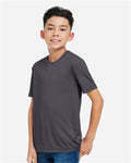 Core 365 CE10Y Youth Capital Performance T-Shirt - Carbon - model side