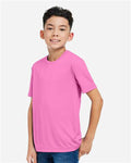 Core 365 CE10Y Youth Capital Performance T-Shirt - Charity Pink - model side