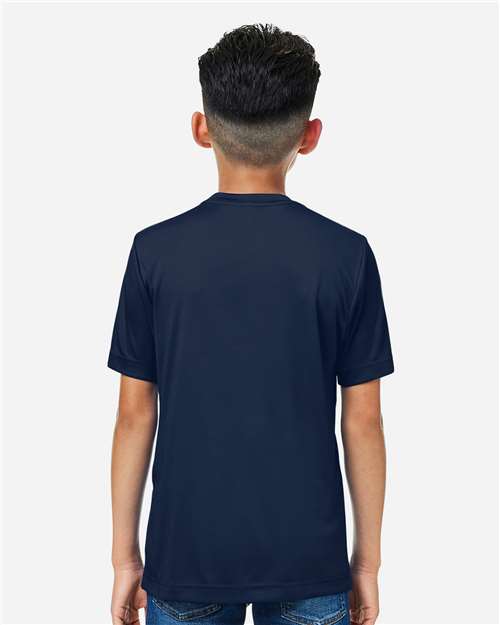 Core 365 CE10Y Youth Capital Performance T-Shirt - Classic Navy - model back