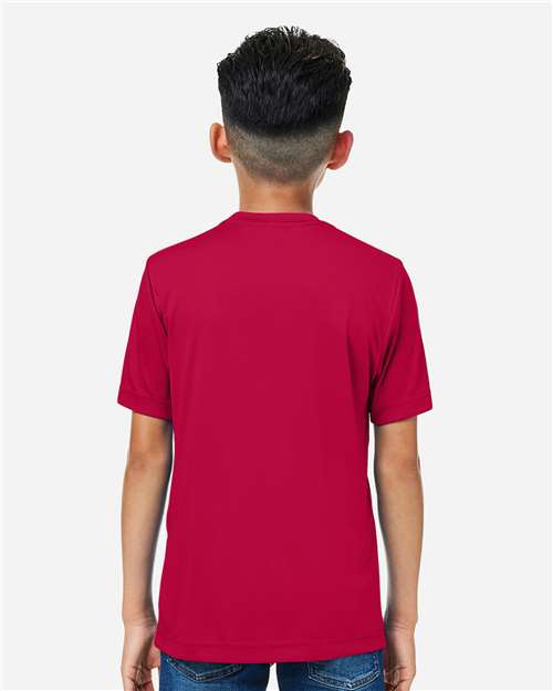 Core 365 CE10Y Youth Capital Performance T-Shirt - Classic Red - model back