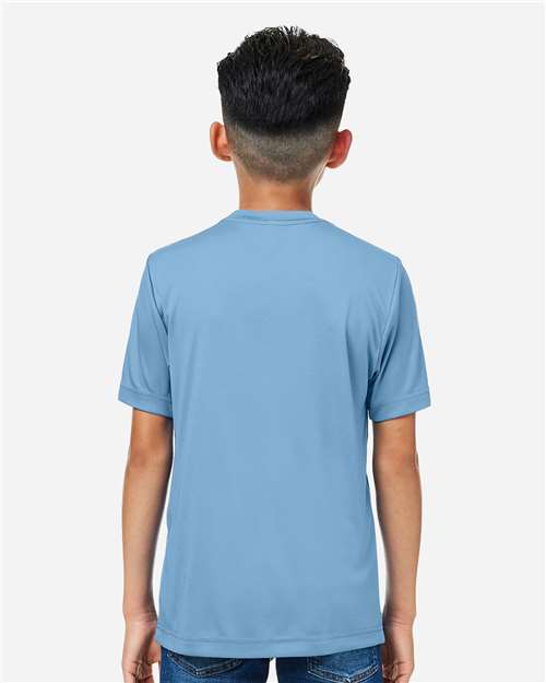Core 365 CE10Y Youth Capital Performance T-Shirt - Columbia Blue - model back