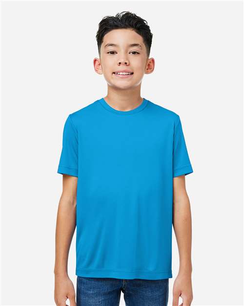 Core 365 CE10Y Youth Capital Performance T-Shirt - Electric Blue - model front
