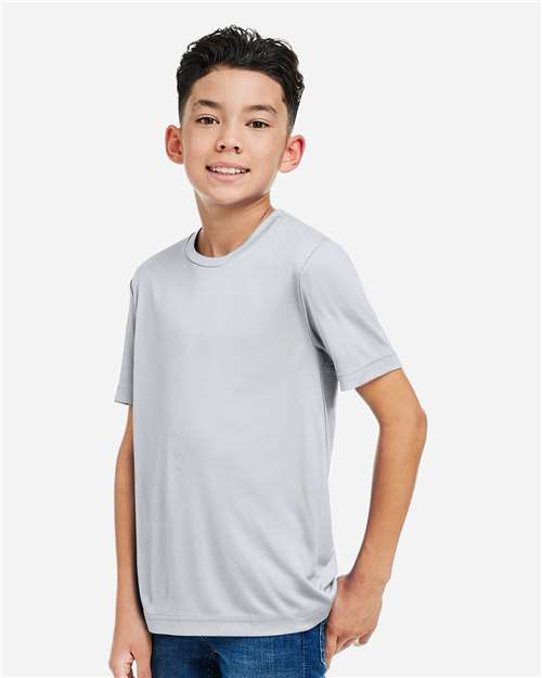 Core 365 CE10Y Youth Capital Performance T-Shirt - Platinum - model side