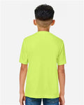 Core 365 CE10Y Youth Capital Performance T-Shirt - Safety Yellow - model back