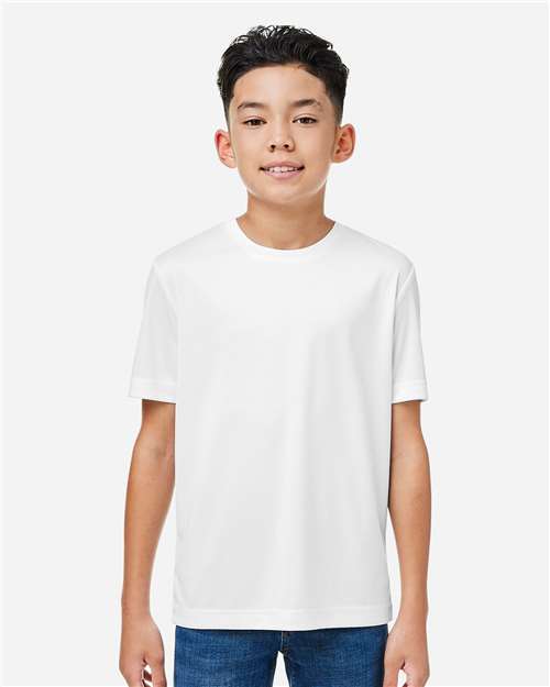 Core 365 CE10Y Youth Capital Performance T-Shirt - White - model front