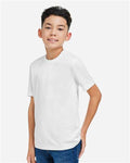 Core 365 CE10Y Youth Capital Performance T-Shirt - White - model side