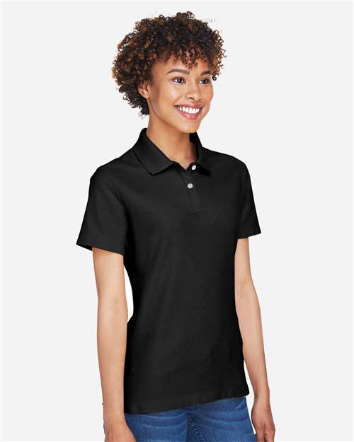 Devon & Jones DG150W Women's DRYTEC20 Performance Polo - Black - model side