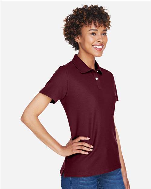 Devon & Jones DG150W Women's DRYTEC20 Performance Polo - Burgundy - model side